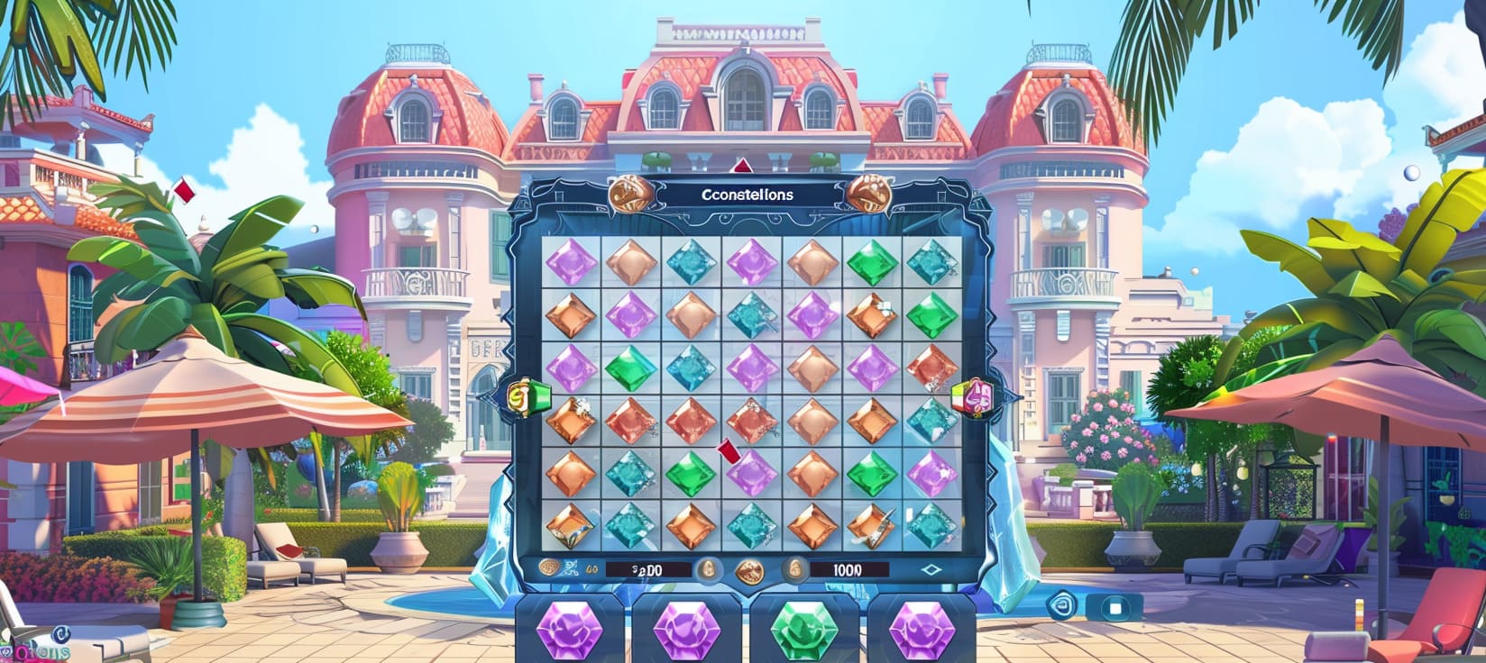 flutepg Constellations slot game cassino online com pedras preciosas